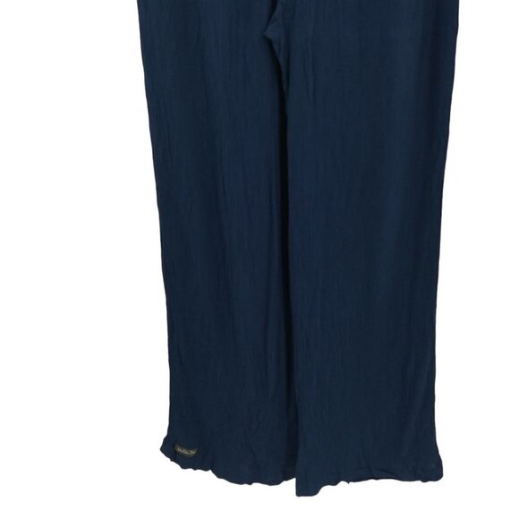 Matilda Jane Try Something New Wide Leg Crepe Crinkle Pants Size M Pull On Blue - Picture 12 of 13